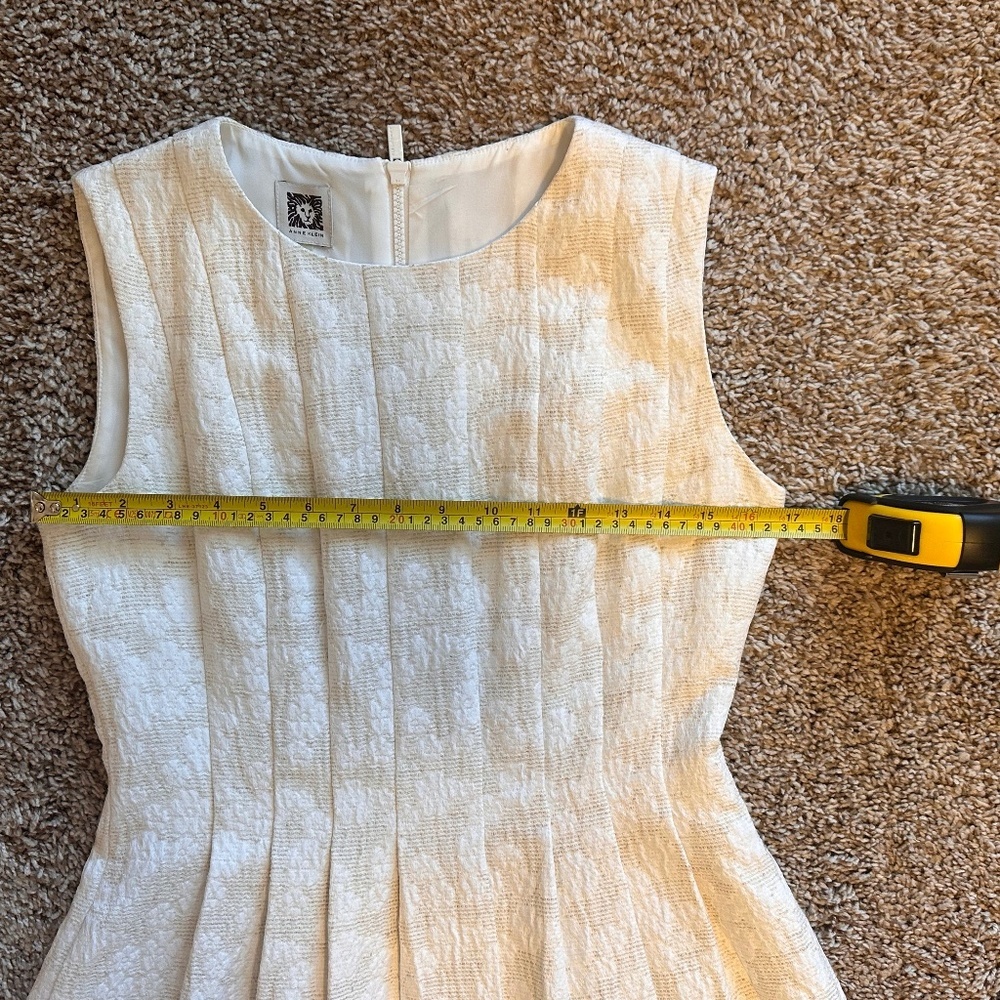 Anne Klein- Textured Linen/Cotton Pin Tuck Midi Dress w/pockets, Size S - Picture 9 of 10